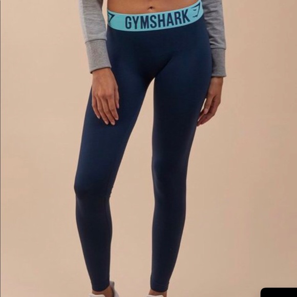 Gymshark Pants - Gymshark Fit Leggings Navy/Turquoise XS
